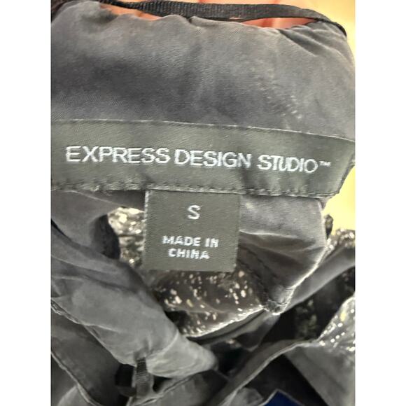 Vintage Express Silk Black Gold White Sleeveless Blouse Womens Small - Picture 3 of 5